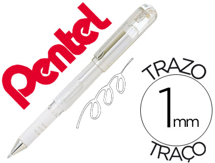 ROLLER PENTEL HYBRID GEL K230W PONTA DE 1,0 MM COR BRANCO