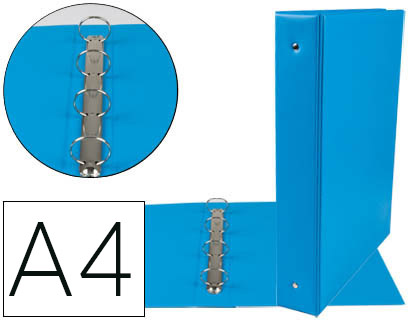 PASTA LIDERPAPEL CARTAO FORRADO PVC DIN A4 4 ANEIS 40 MM MISTOS AZUL