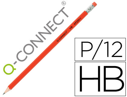 LAPIS DE GRAFITE Q-CONNECT HEXAGONAL COM BORRACHA N.2 HB