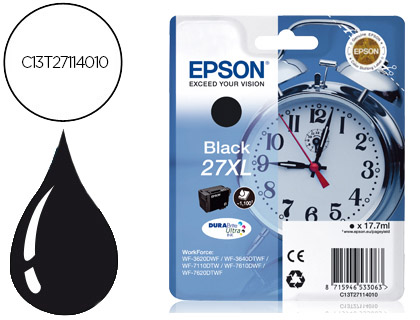 TINTEIRO EPSON 27XL WF 3620 / 3640 / 7110 / 7610 / 7620 PRETO -1.100 PAG