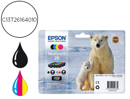 TINTEIRO EPSON 26XP 600 / 605 /700 / 800 AMARELO CIAN MAGENTA PRETO 300 PAG