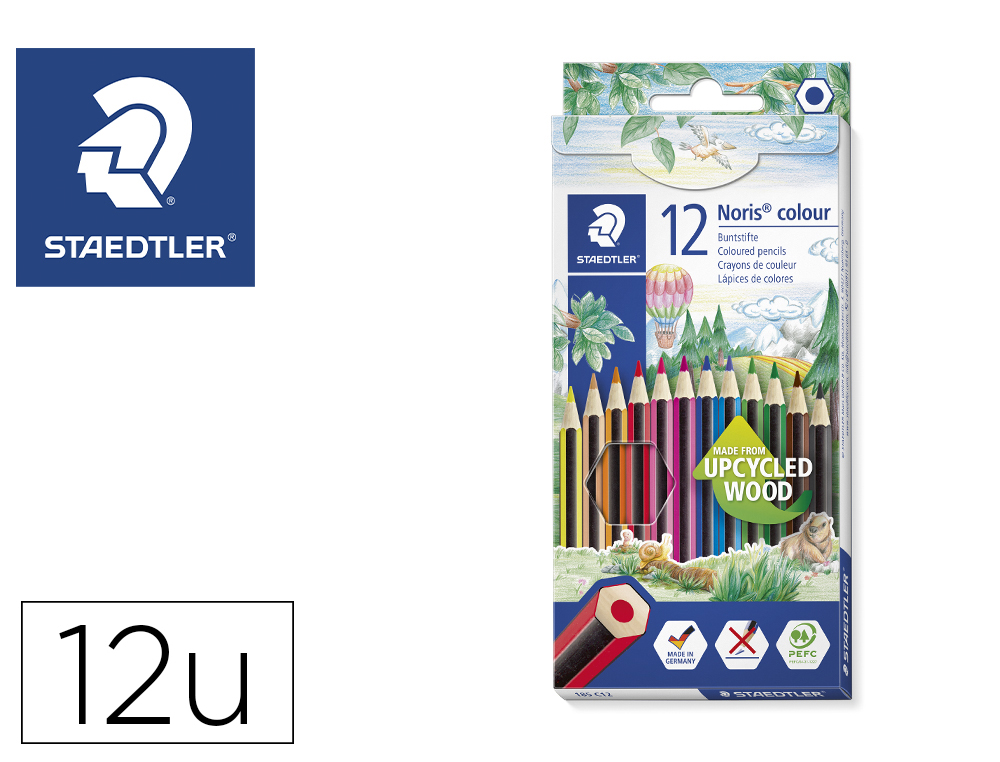 LAPIS DE COR STAEDTLER WOPEX ECOLOGICO 12 CORES EM CAIXA DE CARTAO