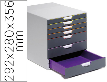 BLOCO CLASSIFICADOR DE SECRETARIA DURABLE VARICOR EMPILHAVEIS 7 GAVETAS PLASTICO 292X280X356 MM