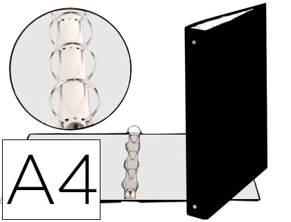 PASTA EXACOMPTA DE 4 ANEIS 30MM REDONDOS DIN A4 CARTAO FORRADO PRETO