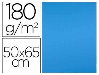 CARTOLINA LIDERPAPEL 50X65 CM 180 GR AZUL TURQUESA PACK DE 25 UNIDADES