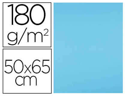 CARTOLINA LIDERPAPEL 50X65 CM 180 GR AZUL CELESTE PACK DE 25 UNIDADES