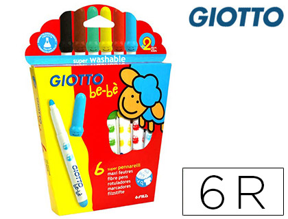 MARCADOR GIOTTO BEBE CAIXA DE 6 CORES
