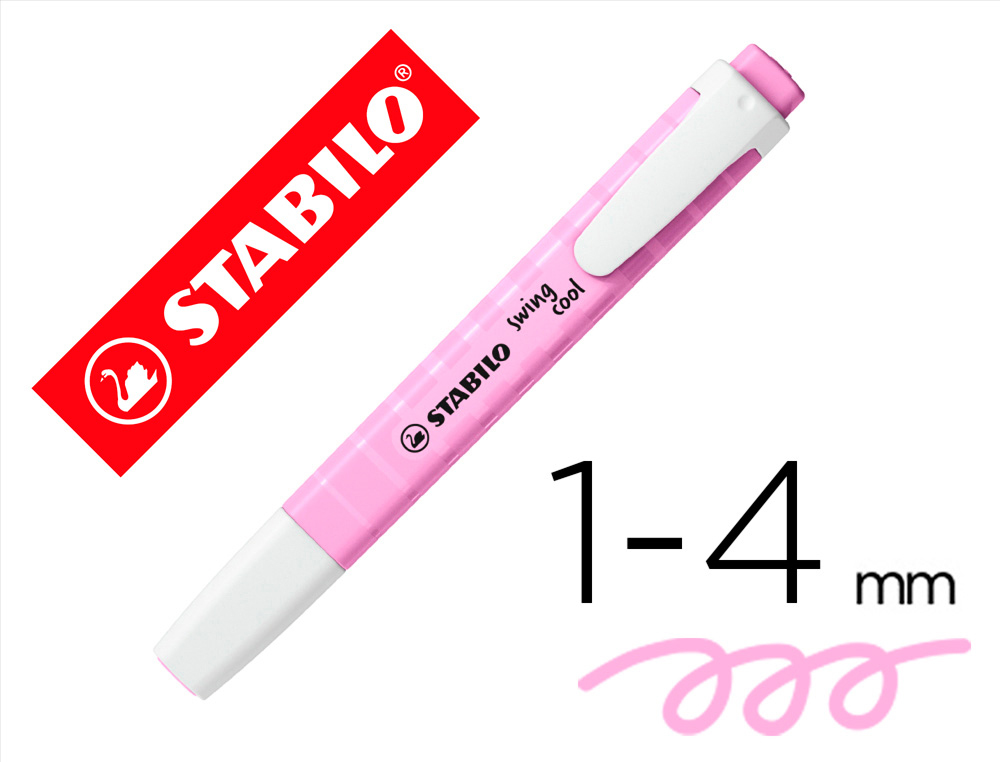 MARCADOR FLUORESCENTE STABILO SWING COOL PASTEL FUCSIA GELADO