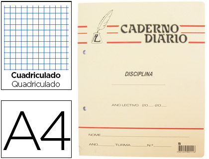 CADERNO DIARIO PENA QUADRICULADO AGRAF B5 40 FOLHAS