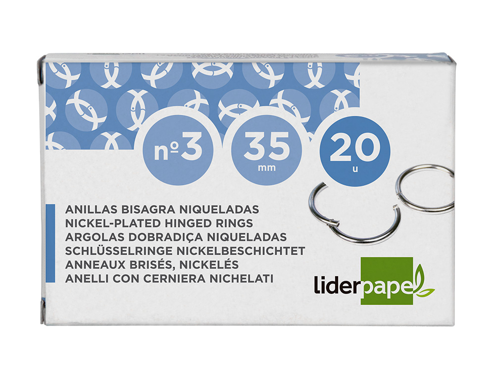 ARGOLAS NIQUELADAS, N. 3, 35 MM, CAIXA COM 20 UNIDADES