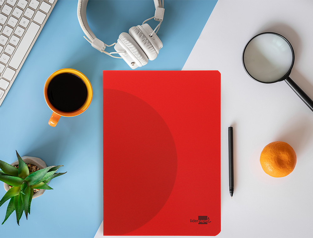 CADERNO AGRAFADO LIDERPAPEL 360 CAPA DE PLASTICO DIN A4 48 F 90 GR LISO SEM MARGEM CORES SORTIDAS