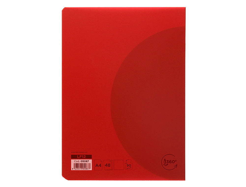CADERNO AGRAFADO LIDERPAPEL 360 CAPA DE PLASTICO DIN A4 48 F 90 GR LISO SEM MARGEM CORES SORTIDAS