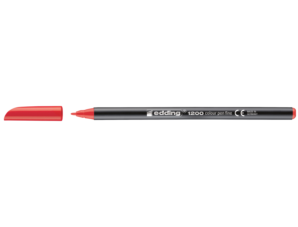 MARCADOR EDDING 1200 PONTA DE FIBRA REDONDA TRACO 1 MM N.2 VERMELHO