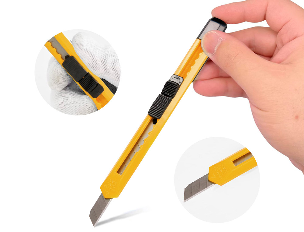 X-ATO Q-CONNECT ESTREITO DE PLASTICO LAMINA DE ACO 9 MM DE LARGURA COMPRIMENTO 135 MM BLISTER DE 1 UNIDADE