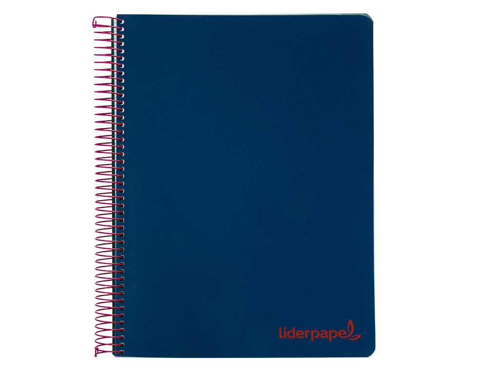 CADERNO ESPIRAL LIDERPAPEL WONDER MICRO DIN A4 CAPA PLASTICO 120 F 90 GR QUADRICULA 5 MM 5 BANDAS DE CORES 4 FUROS AZUL