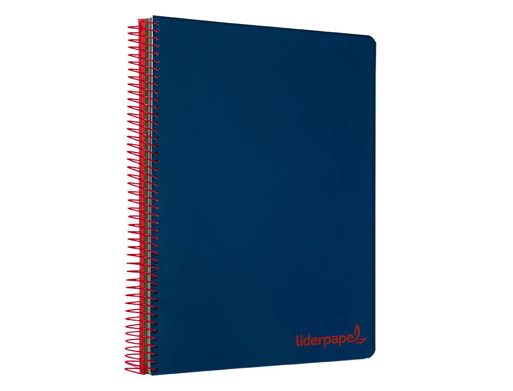 CADERNO ESPIRAL LIDERPAPEL WONDER MICRO DIN A4 CAPA PLASTICO 120 F 90 GR QUADRICULA 5 MM 5 BANDAS DE CORES 4 FUROS AZUL