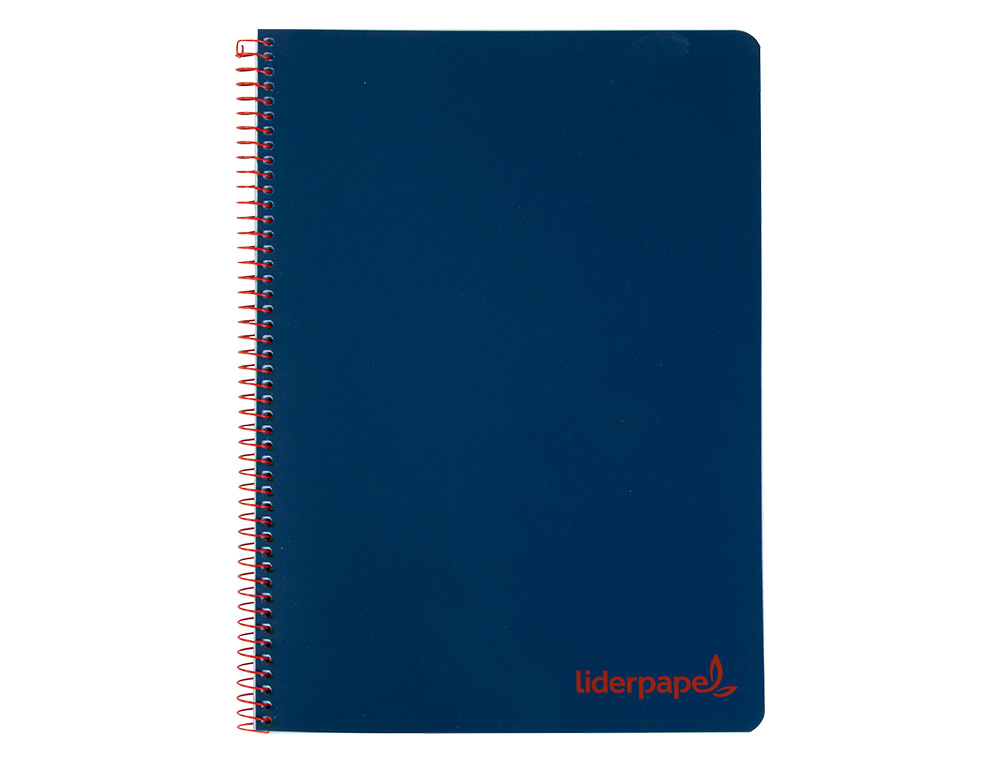 CADERNO ESPIRAL LIDERPAPEL A4 WONDER CAPA PLASTICO 80F 90GR QUADRICULA 4MM COM MARGEM AZUL MARINHO