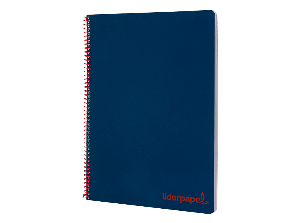 CADERNO ESPIRAL LIDERPAPEL A4 WONDER CAPA PLASTICO 80F 90GR QUADRICULA 4MM COM MARGEM AZUL MARINHO