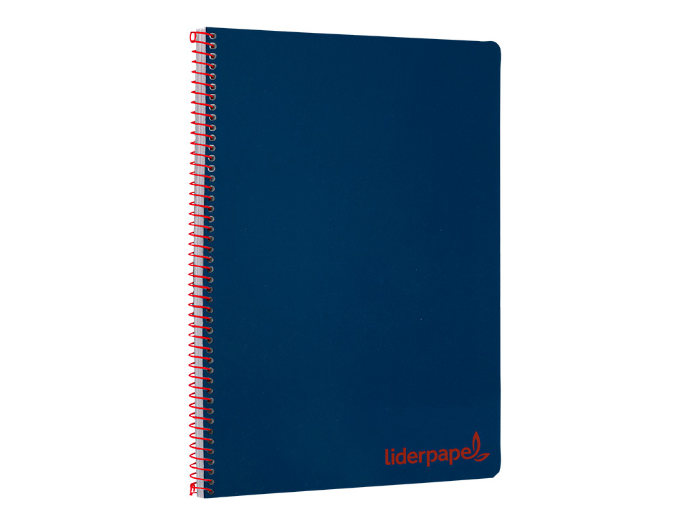 CADERNO ESPIRAL LIDERPAPEL A4 WONDER CAPA PLASTICO 80F 90GR QUADRICULA 4MM COM MARGEM AZUL MARINHO