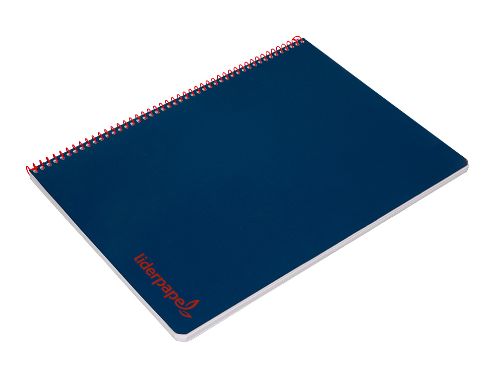 CADERNO ESPIRAL LIDERPAPEL A4 WONDER CAPA PLASTICO 80F 90GR QUADRICULA 4MM COM MARGEM AZUL MARINHO