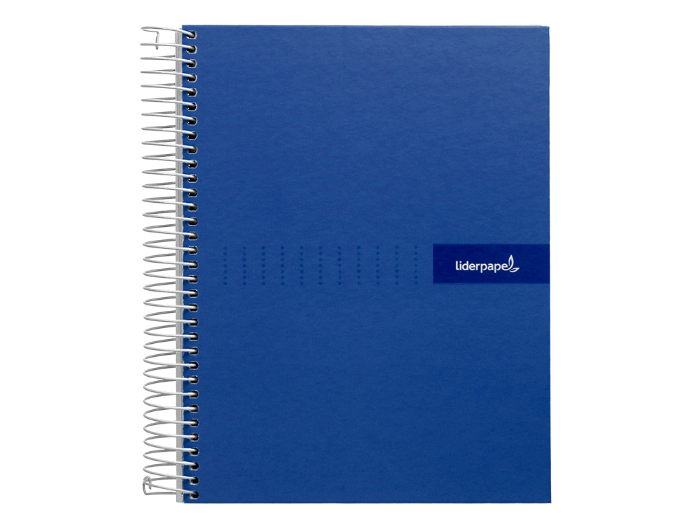 CADERNO ESPIRAL LIDERPAPEL CRAFTY MICRO DIN A5 CAPA FORRADA 120 F 90 GR QUADRICULA 5MM 5 BANDAS DE CORES 6 FUROS COR AZU
