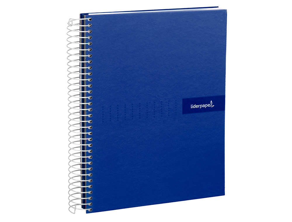 CADERNO ESPIRAL LIDERPAPEL CRAFTY MICRO DIN A5 CAPA FORRADA 120 F 90 GR QUADRICULA 5MM 5 BANDAS DE CORES 6 FUROS COR AZU