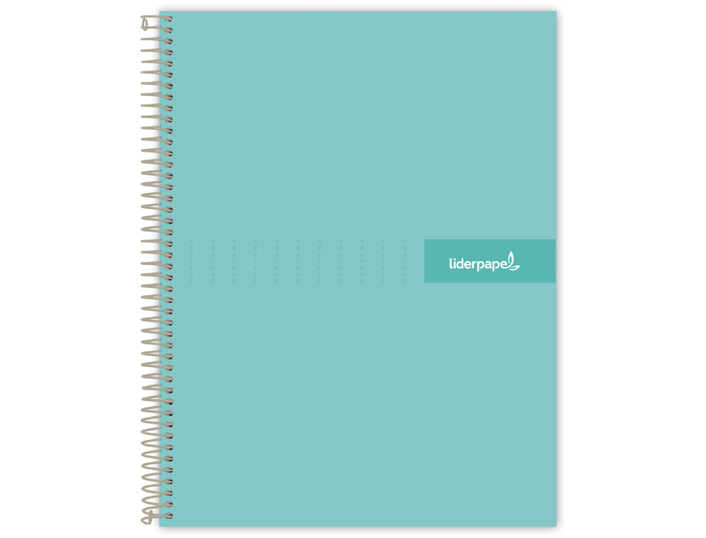 CADERNO ESPIRAL LIDERPAPEL CRAFTY MICRO DIN A5 CAPA FORRADA 120 F 90 GR QUADRICULA 5MM 5 BANDAS DE CORES 6 FUROS COR TUR
