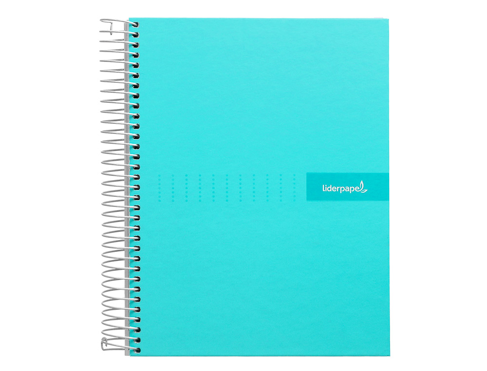 CADERNO ESPIRAL LIDERPAPEL CRAFTY MICRO DIN A5 CAPA FORRADA 120 F 90 GR QUADRICULA 5MM 5 BANDAS DE CORES 6 FUROS COR TUR