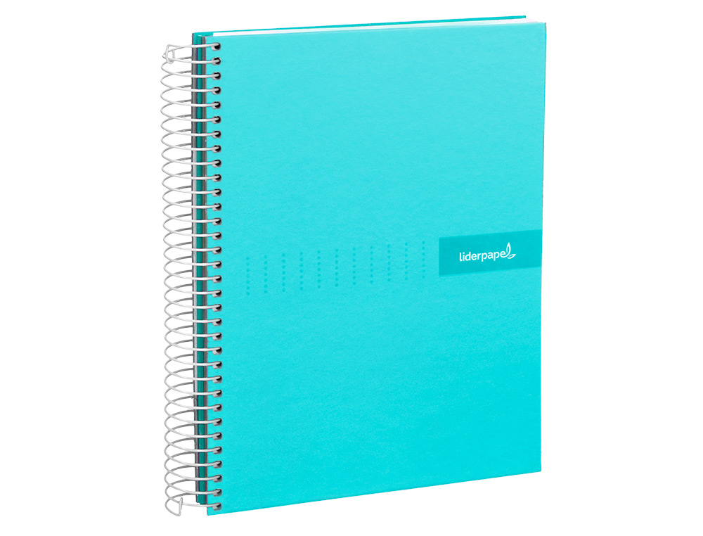 CADERNO ESPIRAL LIDERPAPEL CRAFTY MICRO DIN A5 CAPA FORRADA 120 F 90 GR QUADRICULA 5MM 5 BANDAS DE CORES 6 FUROS COR TUR
