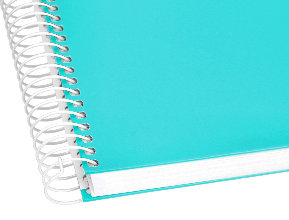 CADERNO ESPIRAL LIDERPAPEL CRAFTY MICRO DIN A5 CAPA FORRADA 120 F 90 GR QUADRICULA 5MM 5 BANDAS DE CORES 6 FUROS COR TUR