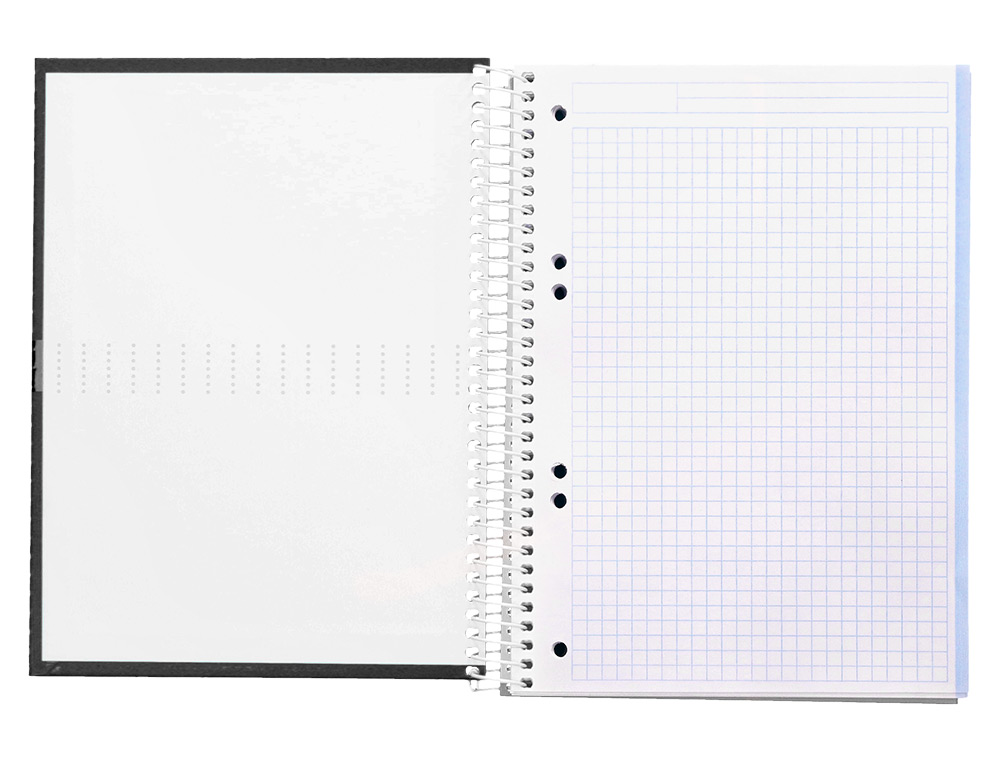 CADERNO ESPIRAL LIDERPAPEL CRAFTY MICRO DIN A5 CAPA FORRADA 120 F 90 GR QUADRICULA 5MM 5 BANDAS DE CORES 6 FUROS COR PRE