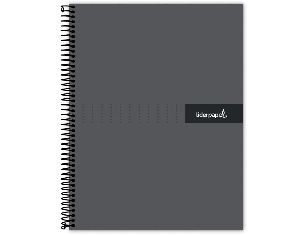 CADERNO ESPIRAL LIDERPAPEL CRAFTY MICRO DIN A5 CAPA FORRADA 120 F 90 GR QUADRICULA 5MM 5 BANDAS DE CORES 6 FUROS COR PRE