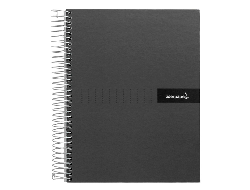 CADERNO ESPIRAL LIDERPAPEL CRAFTY MICRO DIN A5 CAPA FORRADA 120 F 90 GR QUADRICULA 5MM 5 BANDAS DE CORES 6 FUROS COR PRE