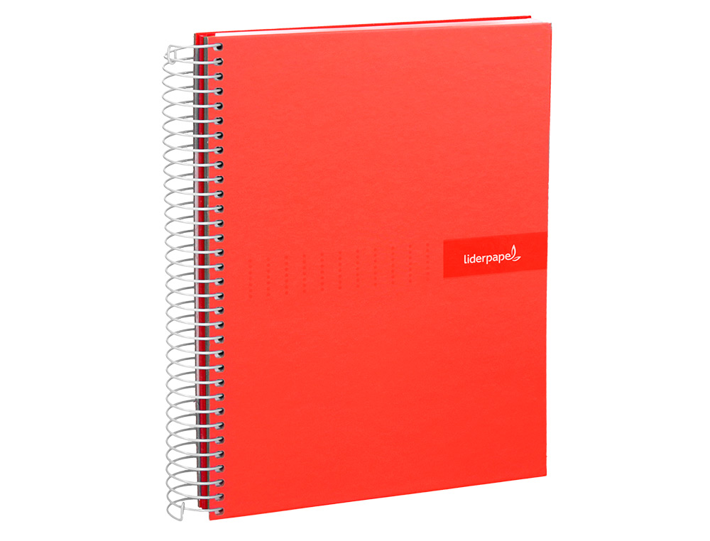 CADERNO ESPIRAL LIDERPAPEL CRAFTY MICRO DIN A4 CAPA FORRADA 120 F 90 GR QUADRICULA 5 MM 5 BANDAS DE CORES 4 CORES COR VE