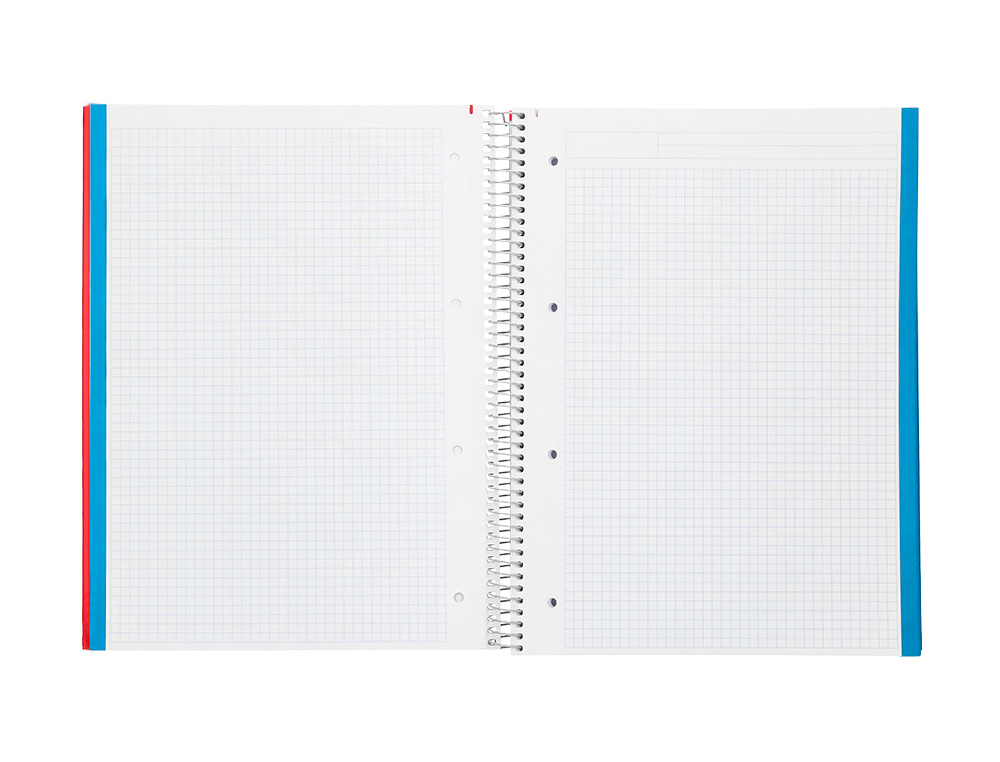 CADERNO ESPIRAL LIDERPAPEL DIN A4 JOLLY CAPA FORRADA 140 F 75GR MULTIDISCIPLINA 28F 5MM 112F PAUTADAS 5 BANDAS DE CORES
