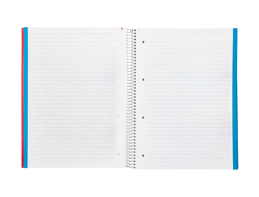 CADERNO ESPIRAL LIDERPAPEL DIN A4 JOLLY CAPA FORRADA 140 F 75GR MULTIDISCIPLINA 28F 5MM 112F PAUTADAS 5 BANDAS DE CORES