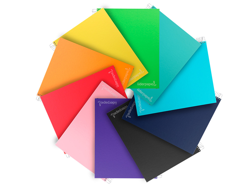 CADERNO ESPIRAL LIDERPAPEL DIN A4 JOLLY CAPA FORRADA 140 F 75GR MULTIDISCIPLINA 28F 5MM 112F PAUTADAS 5 BANDAS DE CORES