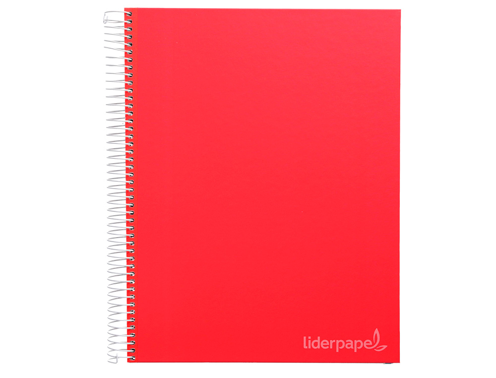 CADERNO ESPIRAL LIDERPAPEL DIN A4 JOLLY CAPA FORRADA 140 F 75GR MULTIDISCIPLINA 28F 5MM 112F PAUTADAS 5 BANDAS DE CORES