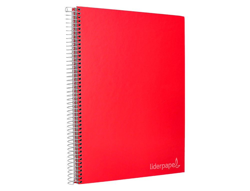 CADERNO ESPIRAL LIDERPAPEL DIN A4 JOLLY CAPA FORRADA 140 F 75GR MULTIDISCIPLINA 28F 5MM 112F PAUTADAS 5 BANDAS DE CORES