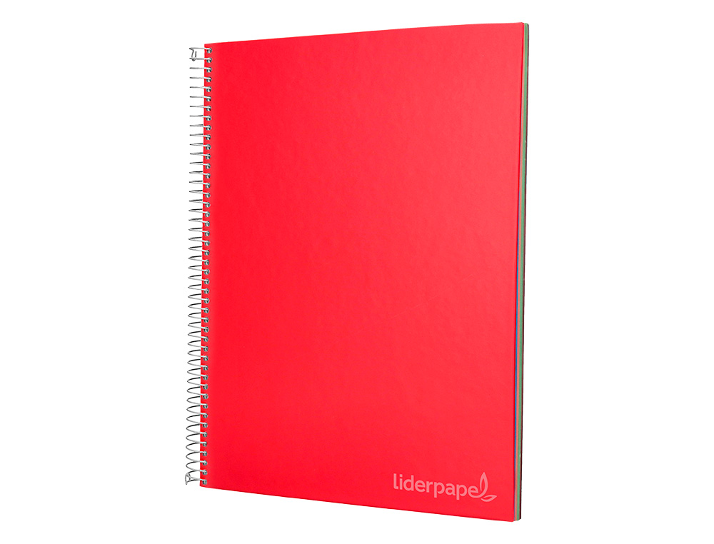 CADERNO ESPIRAL LIDERPAPEL DIN A4 JOLLY CAPA FORRADA 140 F 75GR MULTIDISCIPLINA 28F 5MM 112F PAUTADAS 5 BANDAS DE CORES