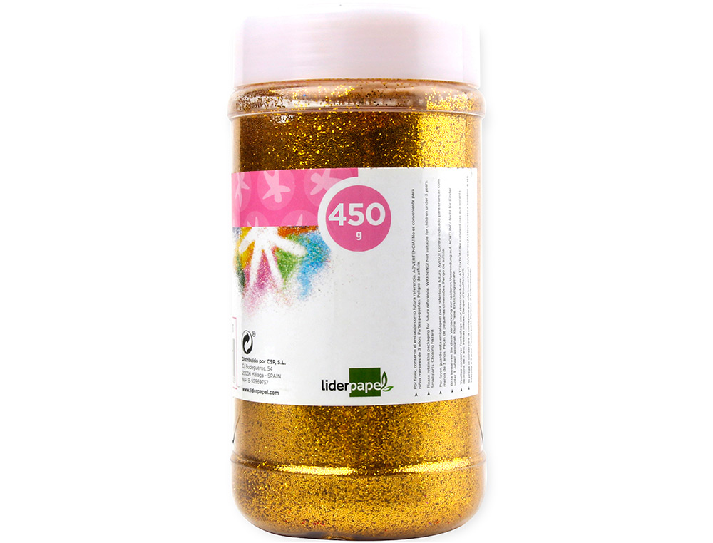 PURPURINA LIDERPAPEL FANTASIA COR OURO METALIZADO FRASCO DE 425 GR