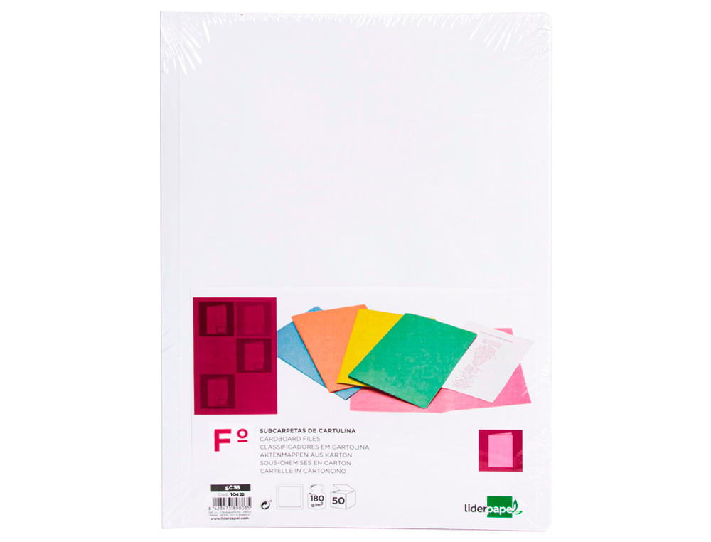 CLASSIFICADORES LIDERPAPEL FOLIO BRANCO 180G/M2