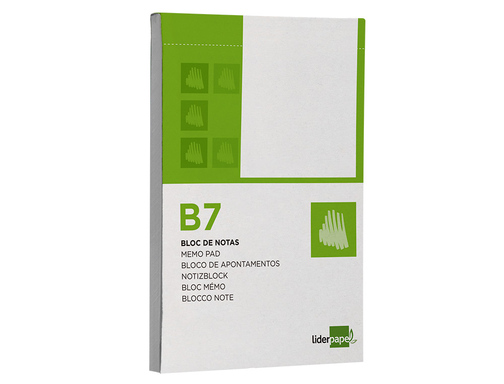 BLOCO DE APONTAMENTOS LIDERPAPEL DIN B7 80 F LISO