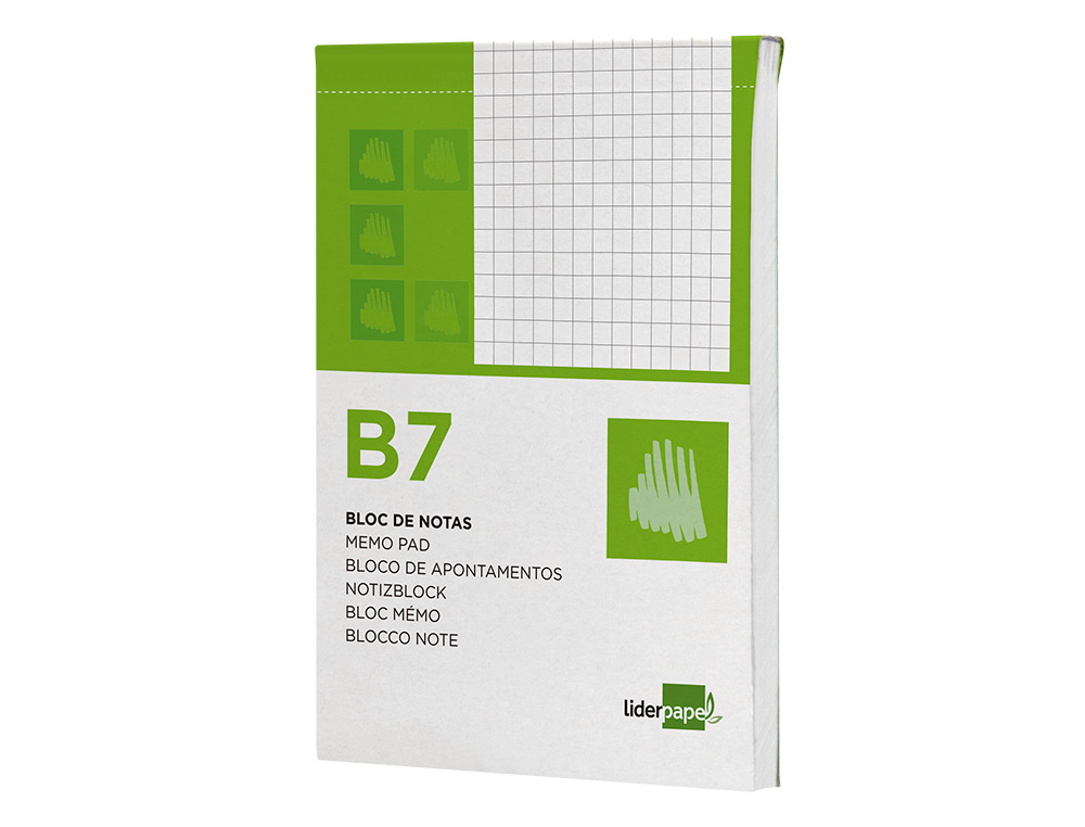 BLOCO DE APONTAMENTOS LIDERPAPEL DIN B7 80 F QUADRICULADO