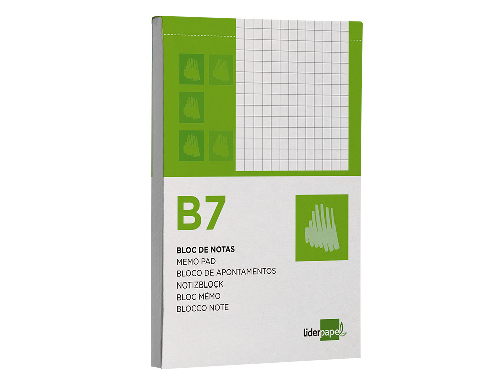 BLOCO DE APONTAMENTOS LIDERPAPEL DIN B7 80 F QUADRICULADO