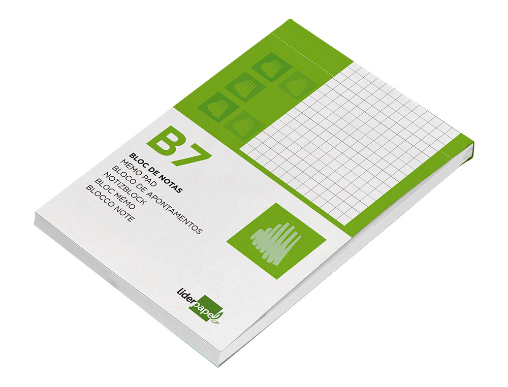 BLOCO DE APONTAMENTOS LIDERPAPEL DIN B7 80 F QUADRICULADO