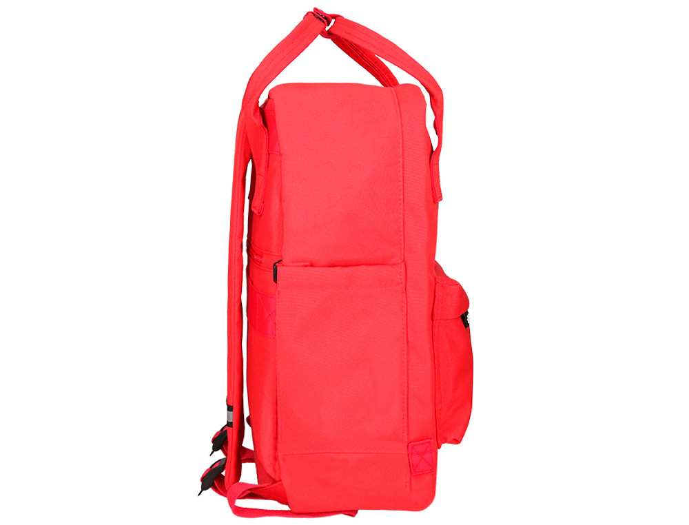 MOCHILA 2 ASAS E BOLSOS EXTERIORES VERMELHO 300X115X390 MM