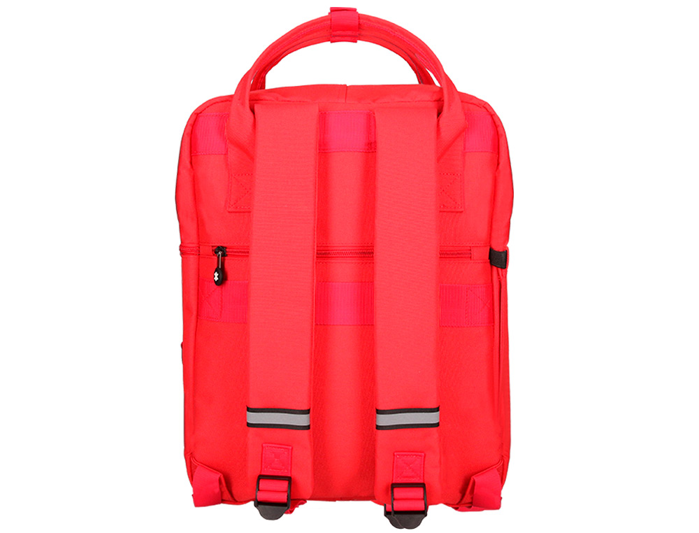 MOCHILA 2 ASAS E BOLSOS EXTERIORES VERMELHO 300X115X390 MM