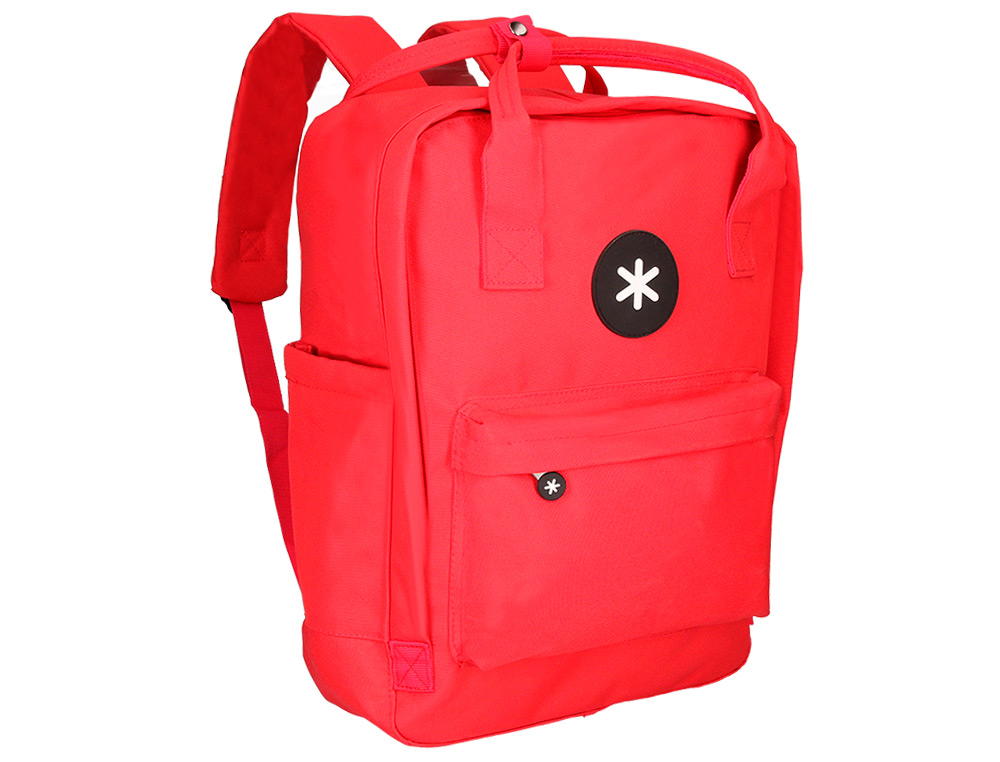 MOCHILA 2 ASAS E BOLSOS EXTERIORES VERMELHO 300X115X390 MM