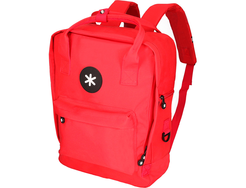 MOCHILA 2 ASAS E BOLSOS EXTERIORES VERMELHO 300X115X390 MM